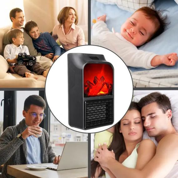 Портативный тепловентилятор для обогрева Flame Heater 1000 Вт, Электрический обогреватель для офиса OX-68 | Зображення 5