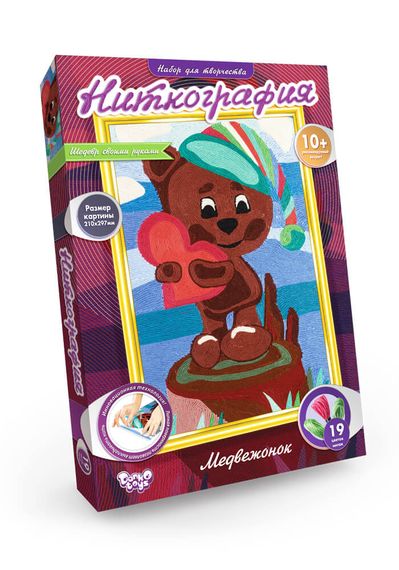 Набір для творчості "Ніткографія" NG-01 Danko Toys Ведмедик Вид 9
