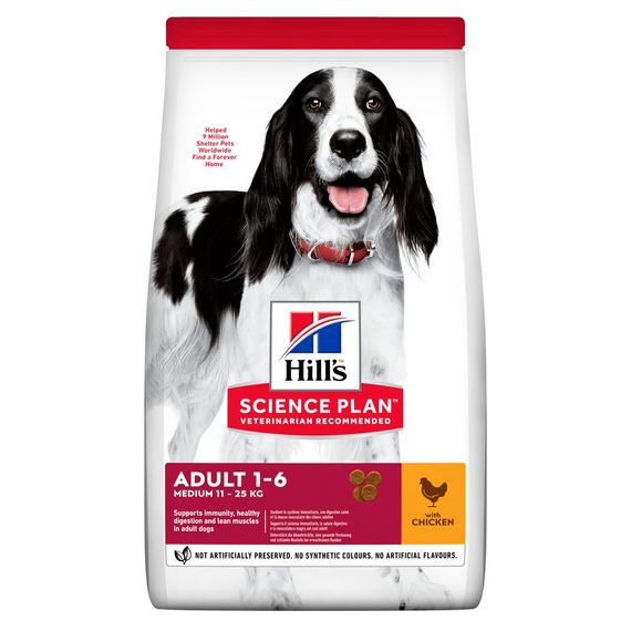 Корм Hill's Science Plan Canine Adult Medium Breed Chicken сухий з куркою для собак середніх порід 14 кг