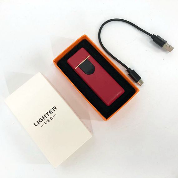 Електрозапальничка USB ZGP ABS, сенсорна електрична запальничка спіральна. EN-832 Колір: червоний | Зображення 9