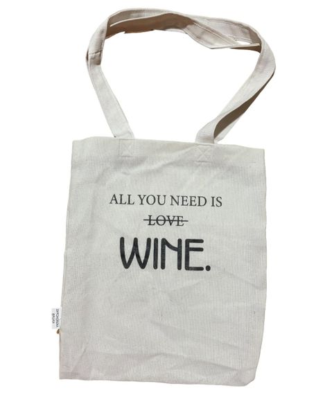 Екосумка шопер 4Profi "All you need Wine" двунитка (хлопок)  біла