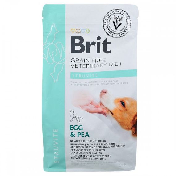 Корм сухий Brit Grain Free VetDiet Dog Struvite для собак з сечокам_яною хворобою з яйцем індичкою горохом гречкою 2 кг | Зображення 2