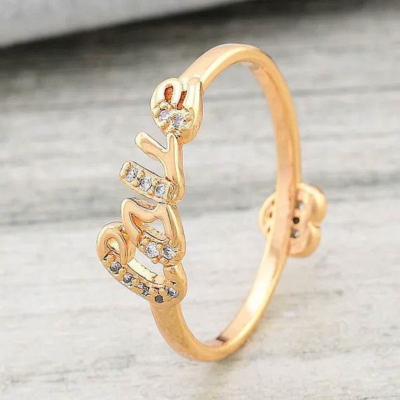 Кільце з фіанітами Love двостороннє (11634) розмір 18 | Зображення 1