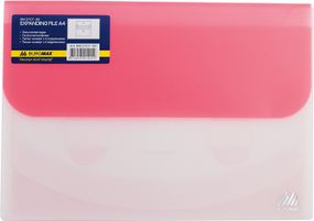 Папка-конверт TRAVEL BM.3707-99 BUROMAX, на липучці, А4, 4 відділення, матовий напівпроз.пластик (4823078953360) Червоний