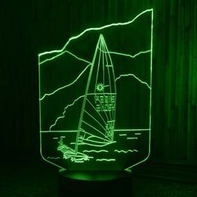 Акриловый светильник-ночник Парусный спорт зеленый tty-n001228