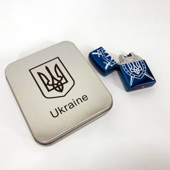 Дугова електроімпульсна USB Запальничка акумуляторна Україна металева коробка HL-446. Колір синій | Зображення 9