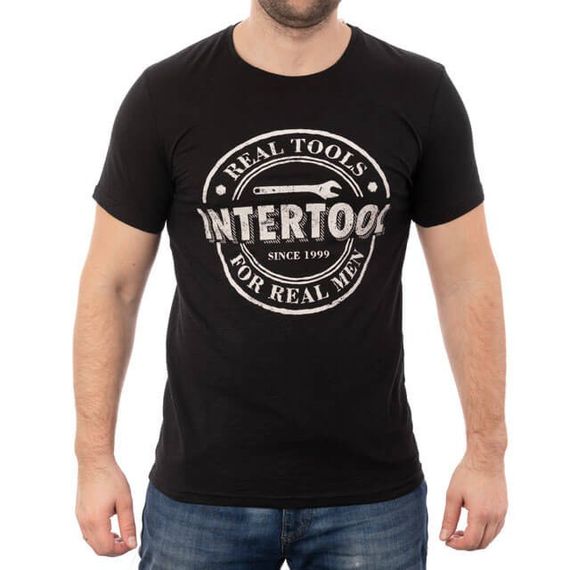Футболка чорна, 100% бавовна, S INTERTOOL SP-2201