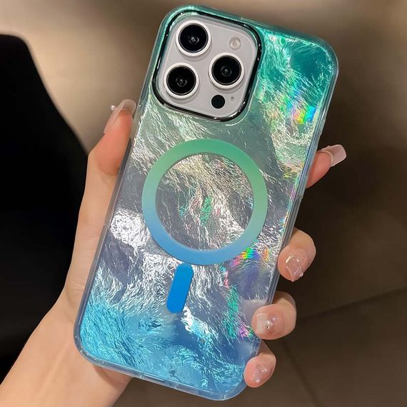 Чохол TPU Shiny Mountain (MagFit) для Apple iPhone 16 Pro Max (6.9") Green / Blue | Зображення 1