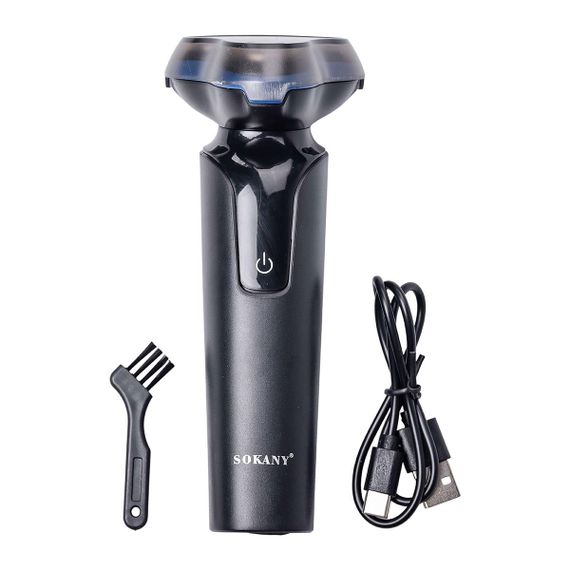 Електробритва 5 Вт 800 mAh бритва електрична бездротова з 3 голівками для гоління Синя Sokany SK-16038BL | Зображення 1