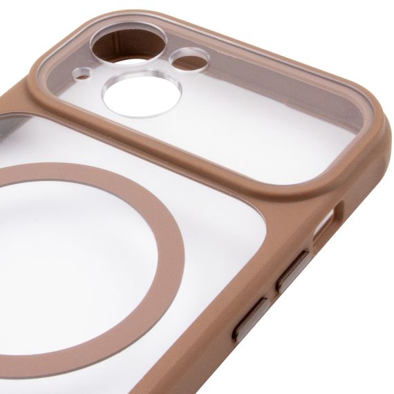Чохол TPU+PC GETMAN Moon Clear with Magnetic Fit для Apple iPhone 14 (6.1") Brown | Зображення 3