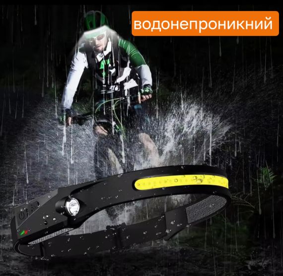 Світлодіодний налобний акумуляторний ліхтарик, датчик руху | Зображення 2