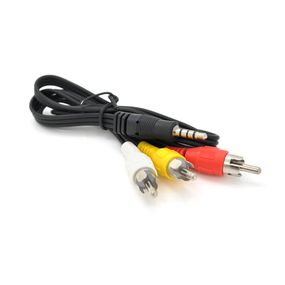 Кабель DC3.5 (тато) => 3хRCA (тато), довжина Jack 15мм, CCA, круглий, Black, 0.5 м, (Пакет) Q500