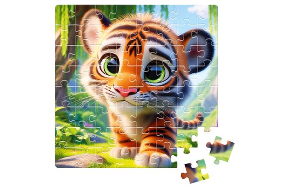 Пазли De.tail. Миле тигреня. 64 деталі DT1234-15 (укр) Vladi Toys | Зображення 1