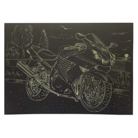 Гравюра А4 "Мотоцикл-1" ГрА4-12з эконом вариант в пакете 29,7х21 см