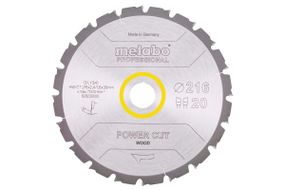Диск пильний Metabo "power cut wood - professional" 216x30 Z20 WZ 5° neg. (628230000)