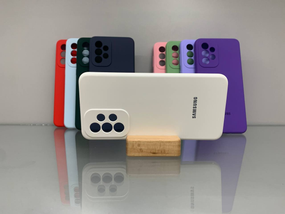 Samsung A33 Протиударний чохол з логотипом софт тач білий