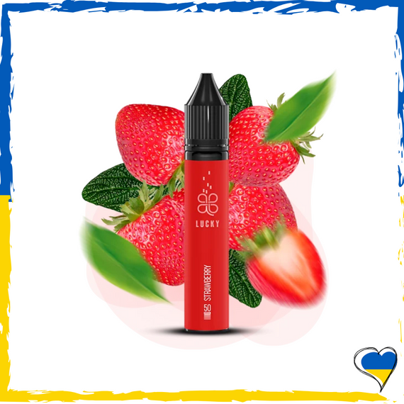 Рідина для самозамісу Lucky Strawberry Полуниця 30 мл (5%) Лаккі сольова заправка для вейпу сигарет pod рідина для pod