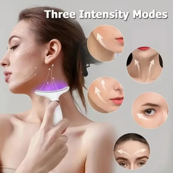 Акумуляторний електричний масажер для обличчя Neck Beauty Device з LED-дисплеєм, 7 режимів, USB-заряджання | Зображення 1