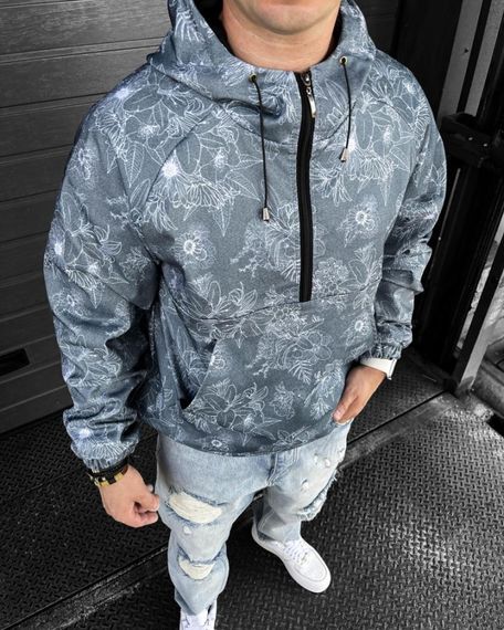 Котоновий сірий  анорак | 49-43/008