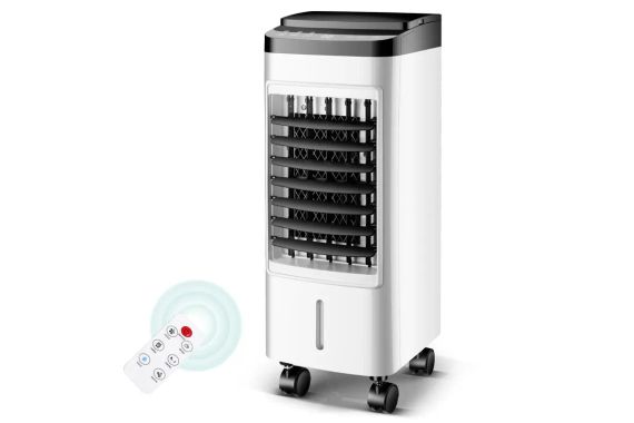 Охолоджувач повітря Germatic SK-001J, (120W, сенсорні кнопки, пульт, екран, колеса, автообіг, ємність - 5,5л, 2 контейнери для льоду)