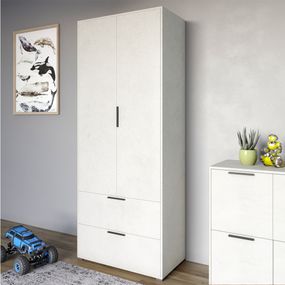 Шафа розпашна дводверна LION Краш з 2 шухлядами Бетон style (LION-044007)