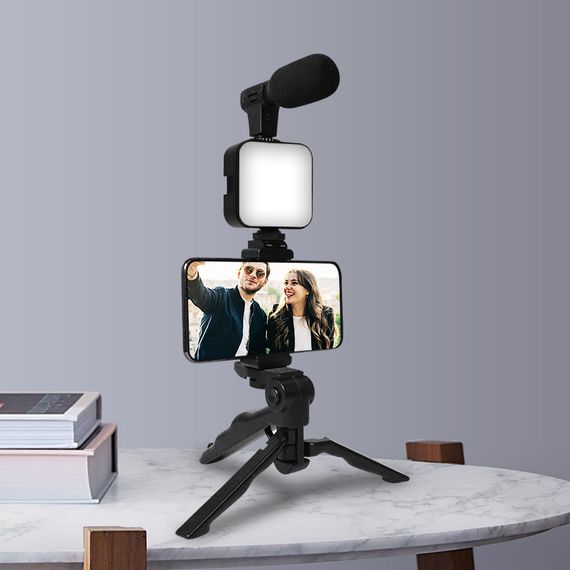 Комплект для влогинга VIDEO-MAKING KIT AY49 для смартфона с переходником Type-C • Набор блогера для телефона 4в1 AY-49 | Зображення 3