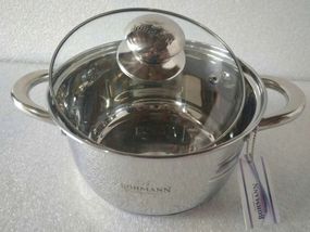 Каструля Bohmann BH-0805-16, 2 л, 16 см, з нержавіючої сталі з кришкою, для всіх типів плит