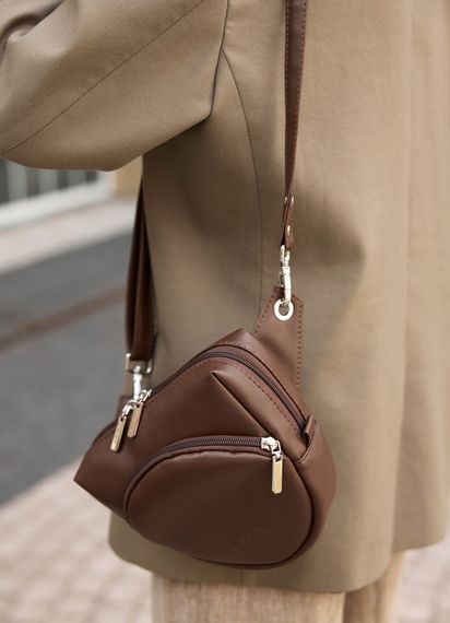 Женская кроссоди сумка бананка Sambag Sofi шоколад 20×18×5 см (88193020) | Зображення 2