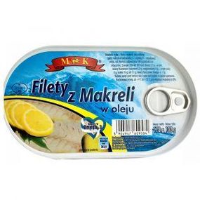 Філе макрелі (скумбрії) MK в олії рослинної, 170 г, Польща, ж/б, з вітаміном Омега 3