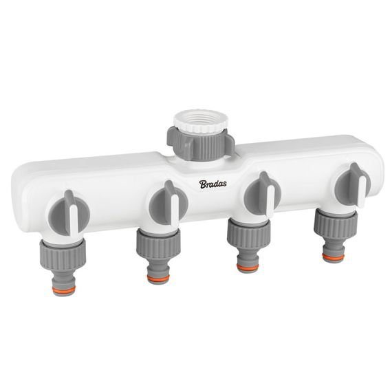 Розподільник Bradas WHITE LINE з 4 кранами на кран 1" або 3/4" WL-3054K
