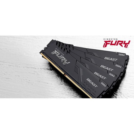 Модуль пам&#039;яті для комп&#039;ютера DDR4 32GB (2x16GB) 3600 MHz Fury Beast Black Kingston Fury (ex.HyperX) (KF436C18BBK2/32) | Зображення 6