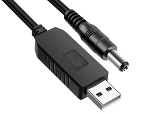 Кабель c преобразователем USB 5V - DC 5.5-2.1 / 12V для роутера, видеокамеры
