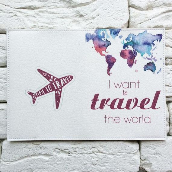 Обложка для паспорта I want to travel the world | Зображення 2