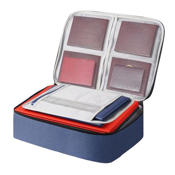 Дорожній кейс сумка органайзер для зберігання документів та гаджетів з кодовим замком. Колір: синій | Зображення 2