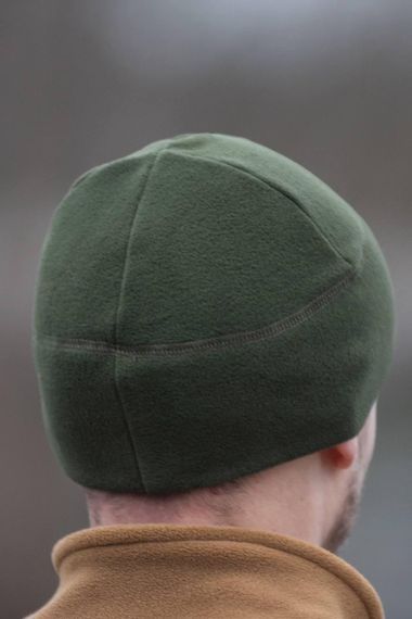 Шапка мікрофліс з липучкою Military олива | Зображення 1