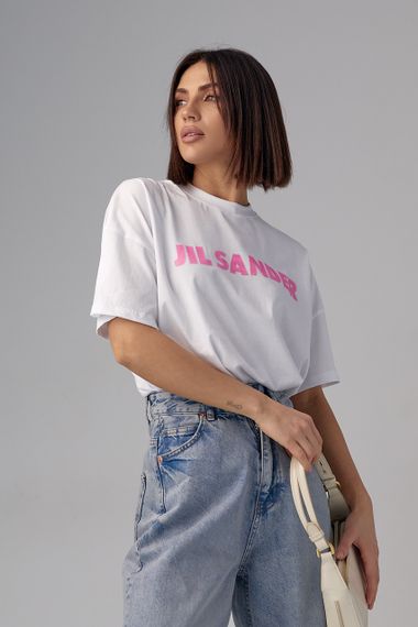 Женская футболка с надписью Jil Sander - белый цвет, L (есть размеры) | Зображення 6