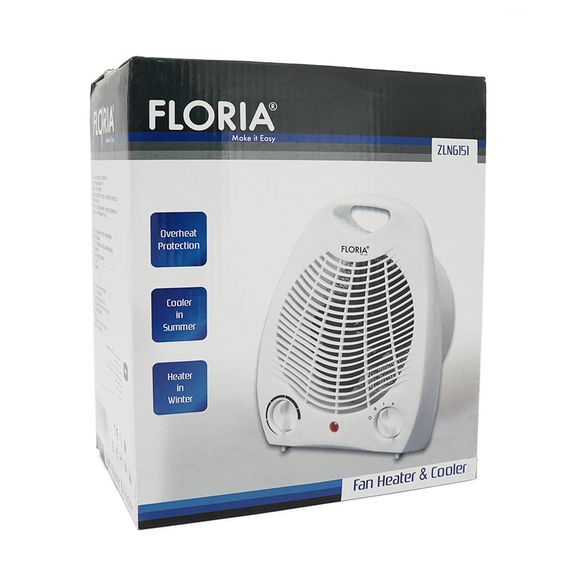 Тепловентилятор FLORIA ZLN6188, 3 режими Cold air/1000Вт/2000Вт, Box | Зображення 1
