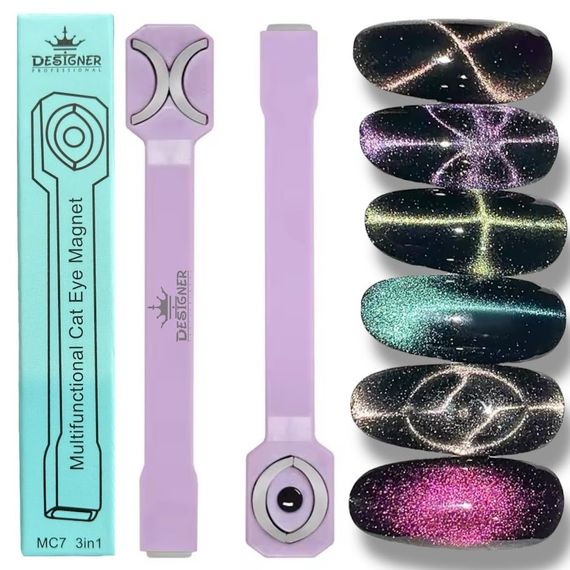 Двойной магнит Designer МС7 с фигурными узорами (фиолетовый)