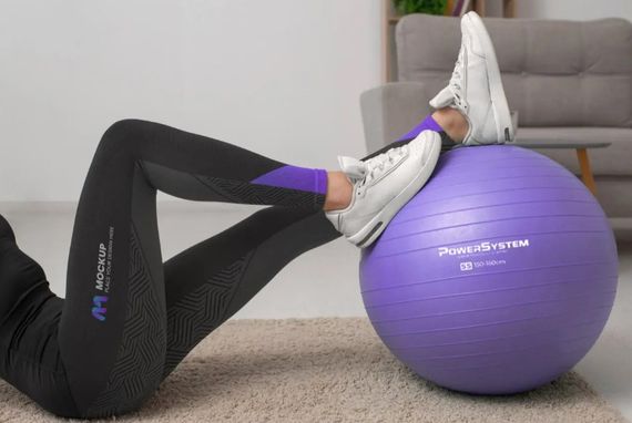 М'яч для фітнесу (фітбол) Power System PS-4011 Ø55 cm PRO Gymball Purple (PS-4011_55cm_Purple) | Зображення 1