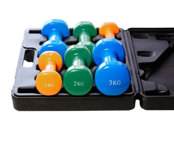 Набір гантелей в кейсі 12 кг. PowerPlay 4118 Fitness Dumbells (2 шт*1 кг, 2 шт*2 кг, 2 шт*3 кг) (PP_4118_12kg) | Зображення 3