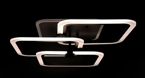 Люстра світлодіодна стельова LED світильник для квартири на стелю лед з пультом 25768 Чорний 13х45х53 см. | Зображення 4