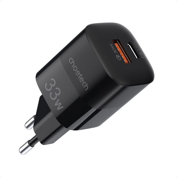 Мережевий зарядний пристрій Choetech PD5006-EU-BK, USB-A/USB-С
