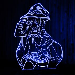 Акриловый светильник-ночник Мегумин (Коносуба) синий tty-n001017