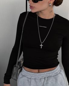 Женский топ с длинными рукавами SH292 цвет черный, размер 42/44