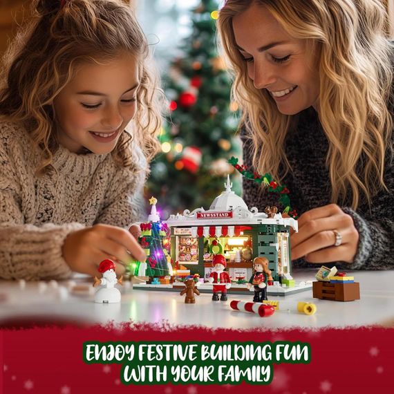 Конструктор Різдвяний газетний кіоск зі світлодіодною підсвіткою, набір будівельних блоків — Місто, Різдво | Зображення 4