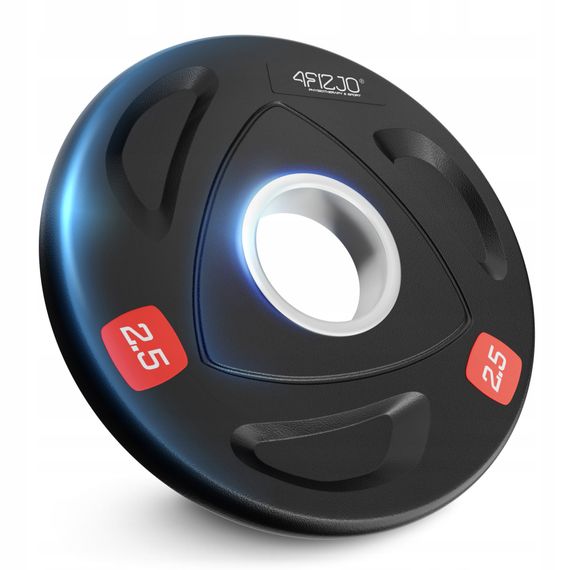 Диск олімпійський 4FIZJO 2 x 2.5 кг 51 мм металевий, прогумований Black (P-5905973401265) | Зображення 7