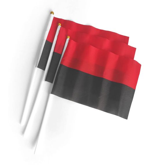 Прапорець УПА набір із 3-х штук поліестер 14*21 см на паличці з присоскою | Зображення 4