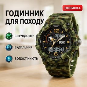 Годинник армійський скмей SKMEI 2397CMGN, Багатофункціональний військовий годинник RA-52