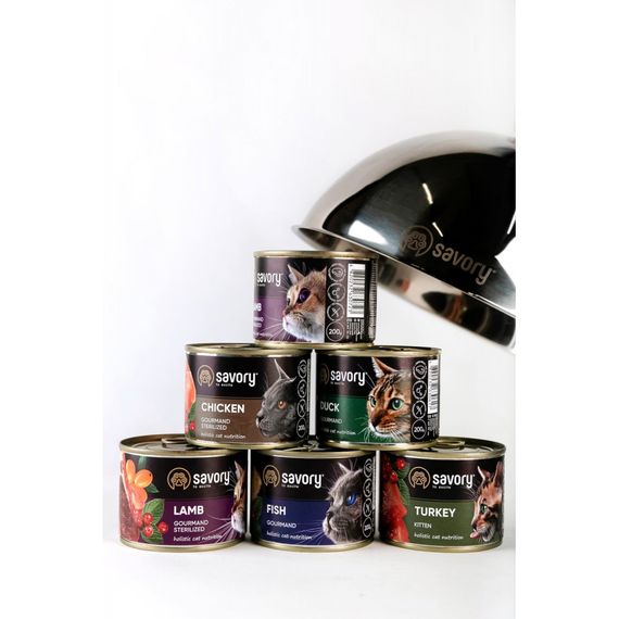 Корм вологий Savory Cat Can Adult Fish консерви для вибагливих котів з рибою 400 г | Зображення 3
