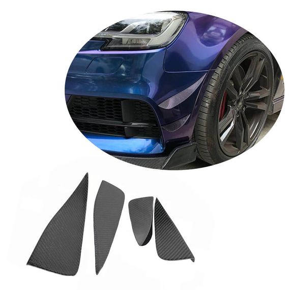 Накладки на передній бампер (для S-Line SD 2017-2020, Карбон) для Ауди A3 рр